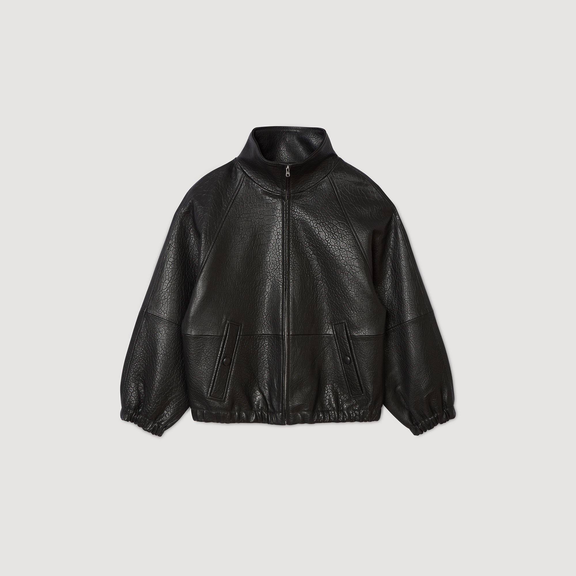 Giubbotto in pelle oversize