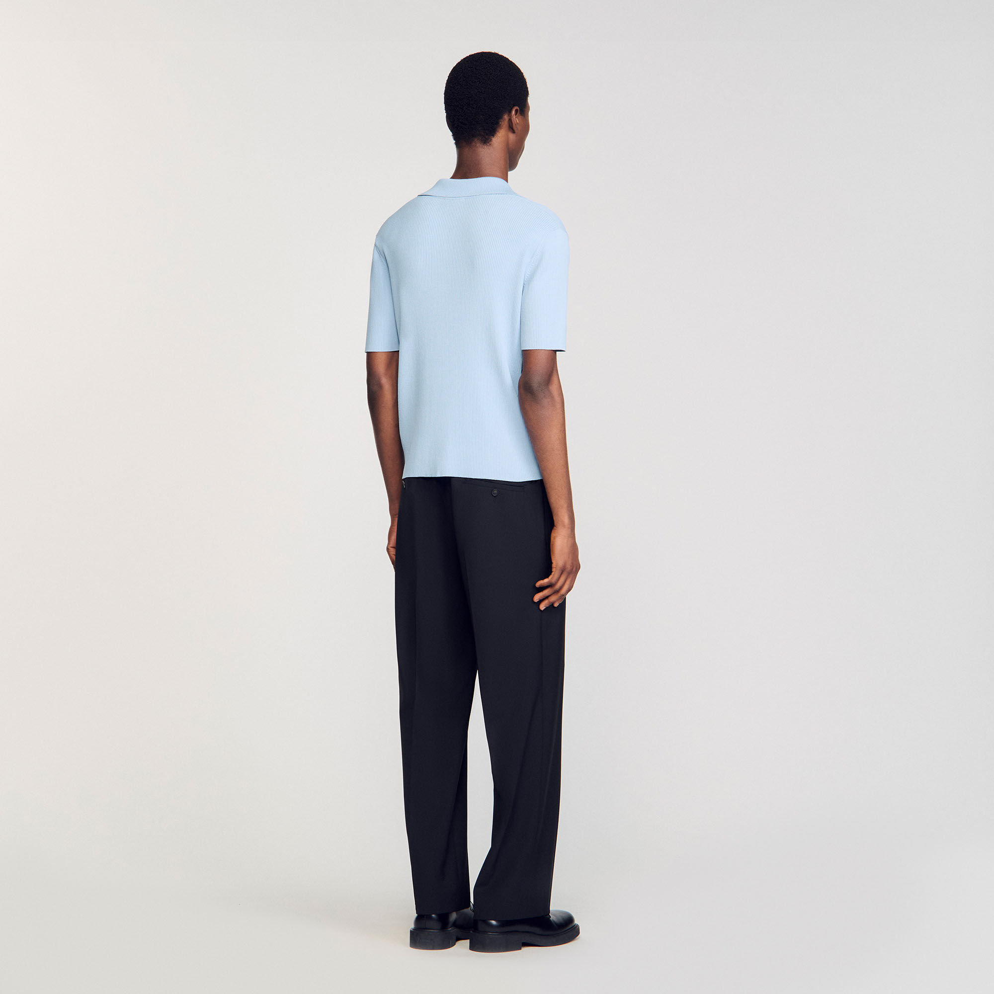 Polo in maglia a coste