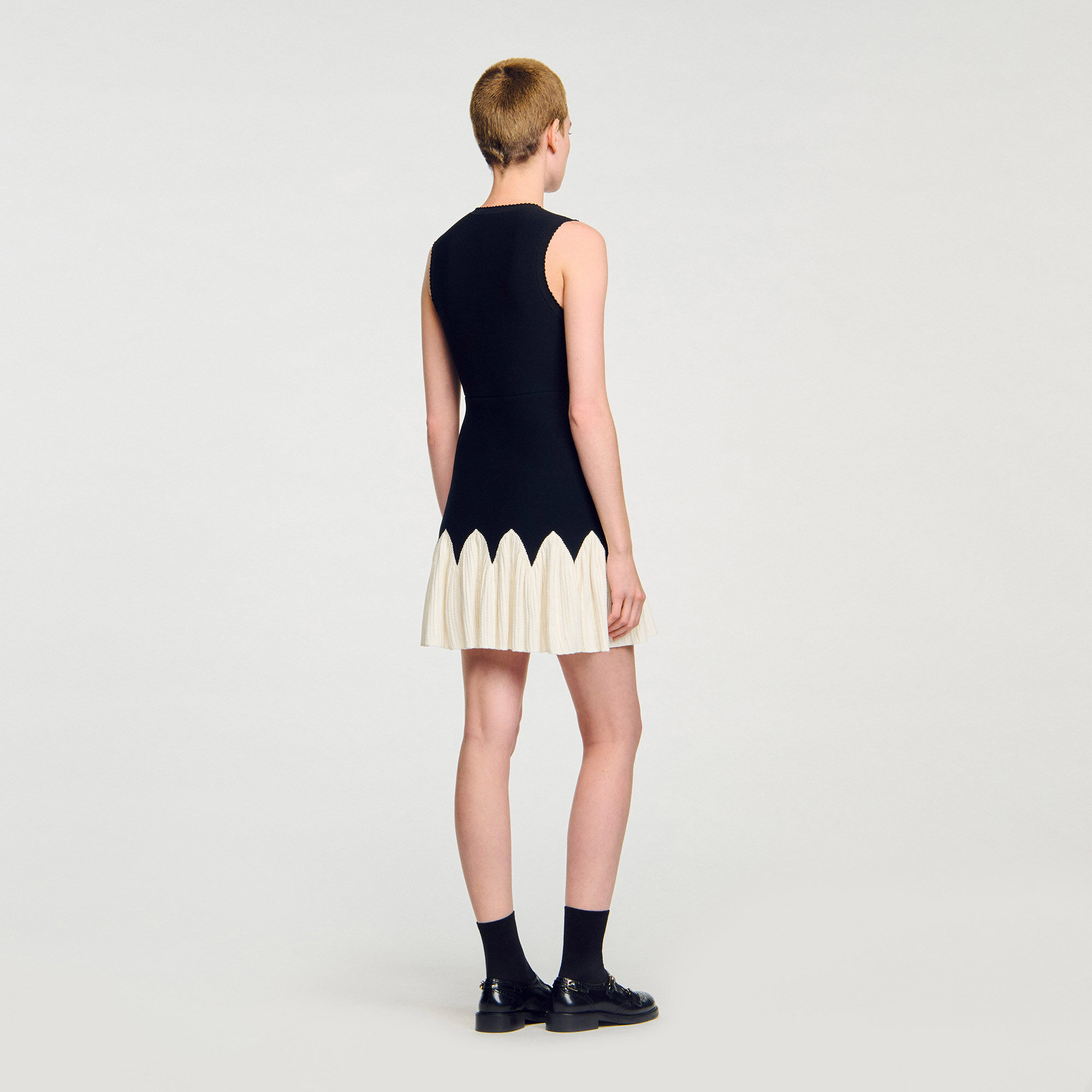 Abito corto in maglia bicolore