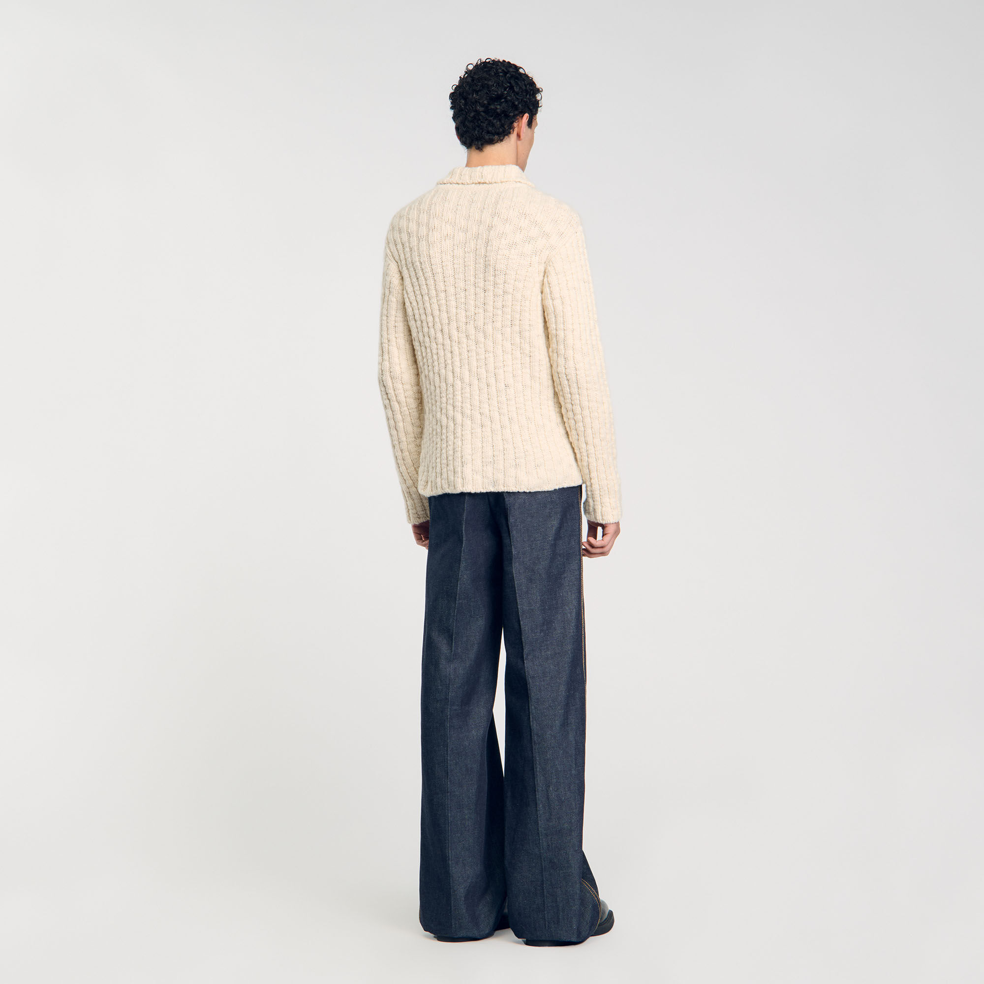 Maglione a maglia spessa colletto a polo
