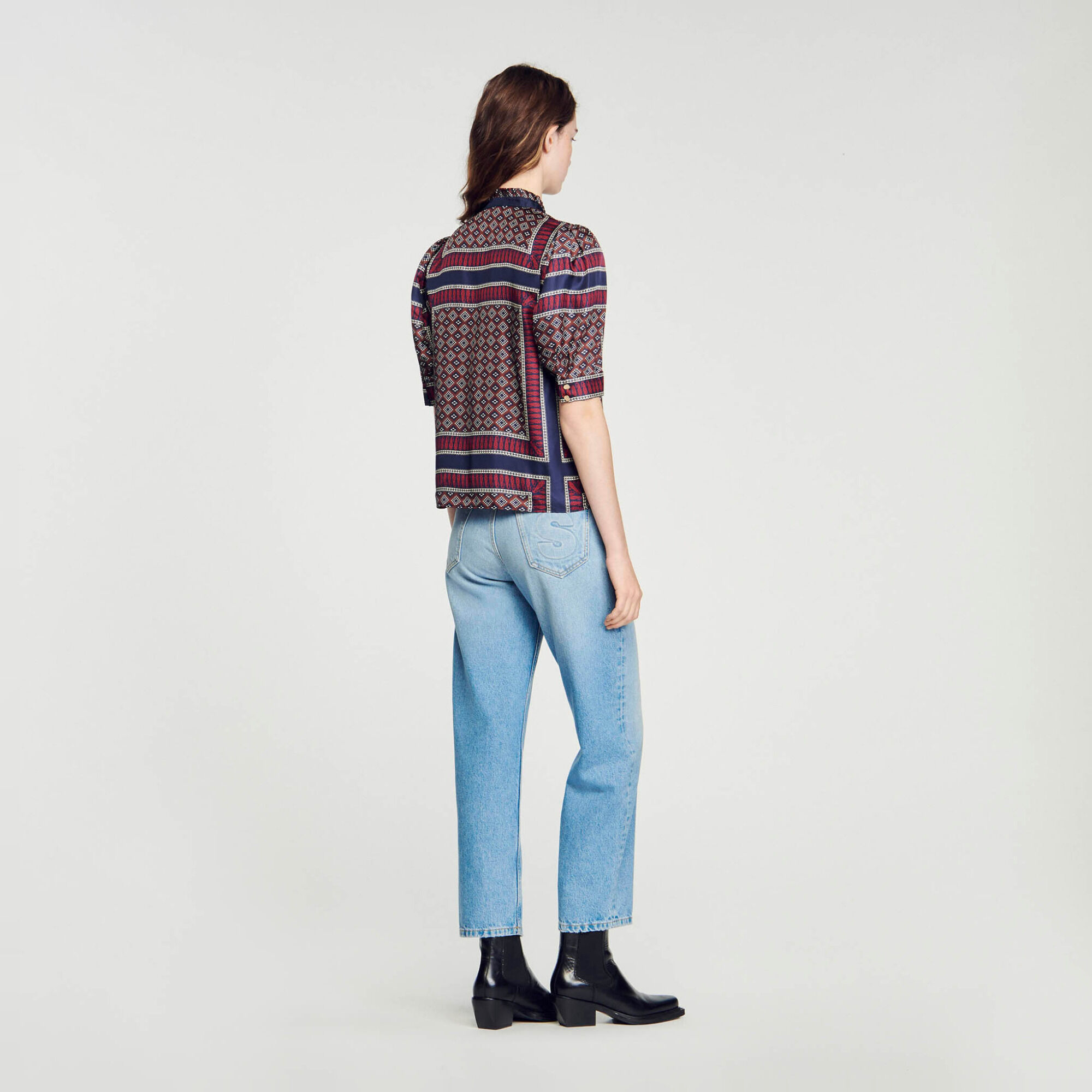 Camicia stampata in seta