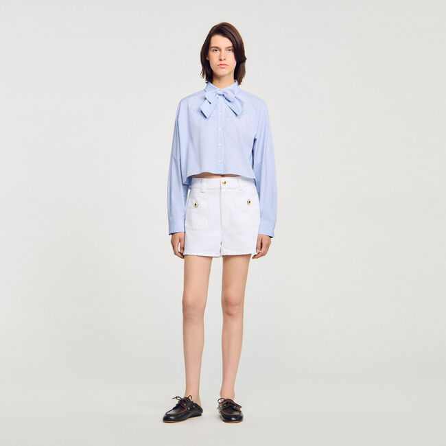 Camicia con colletto a nodo
