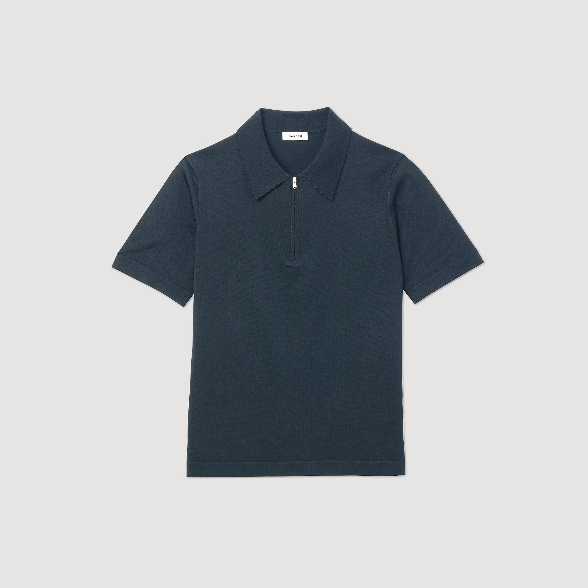 Polo in maglia con colletto con zip