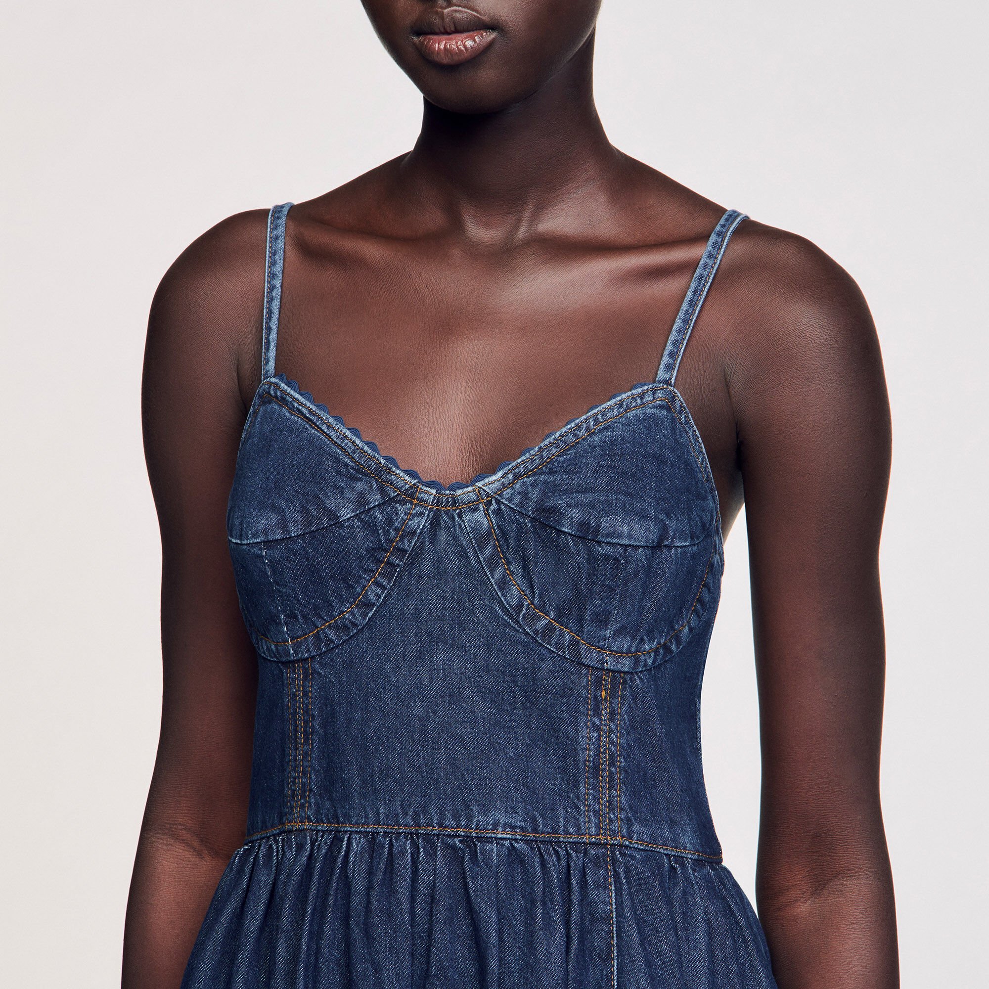 Abito midi in denim