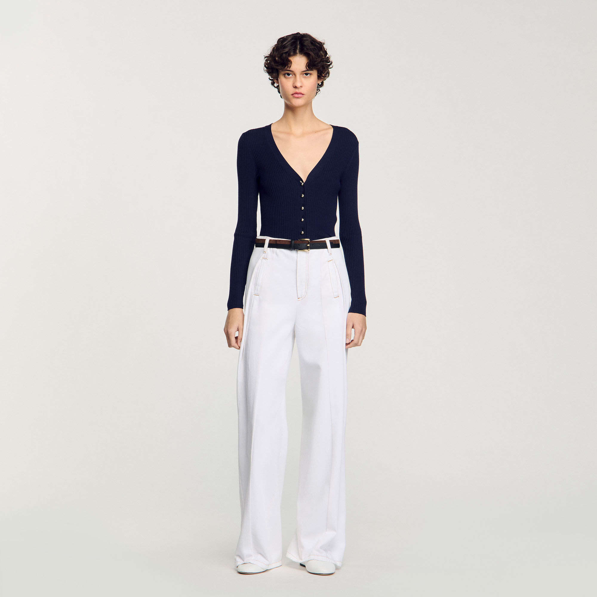 Cardigan in maglia a coste