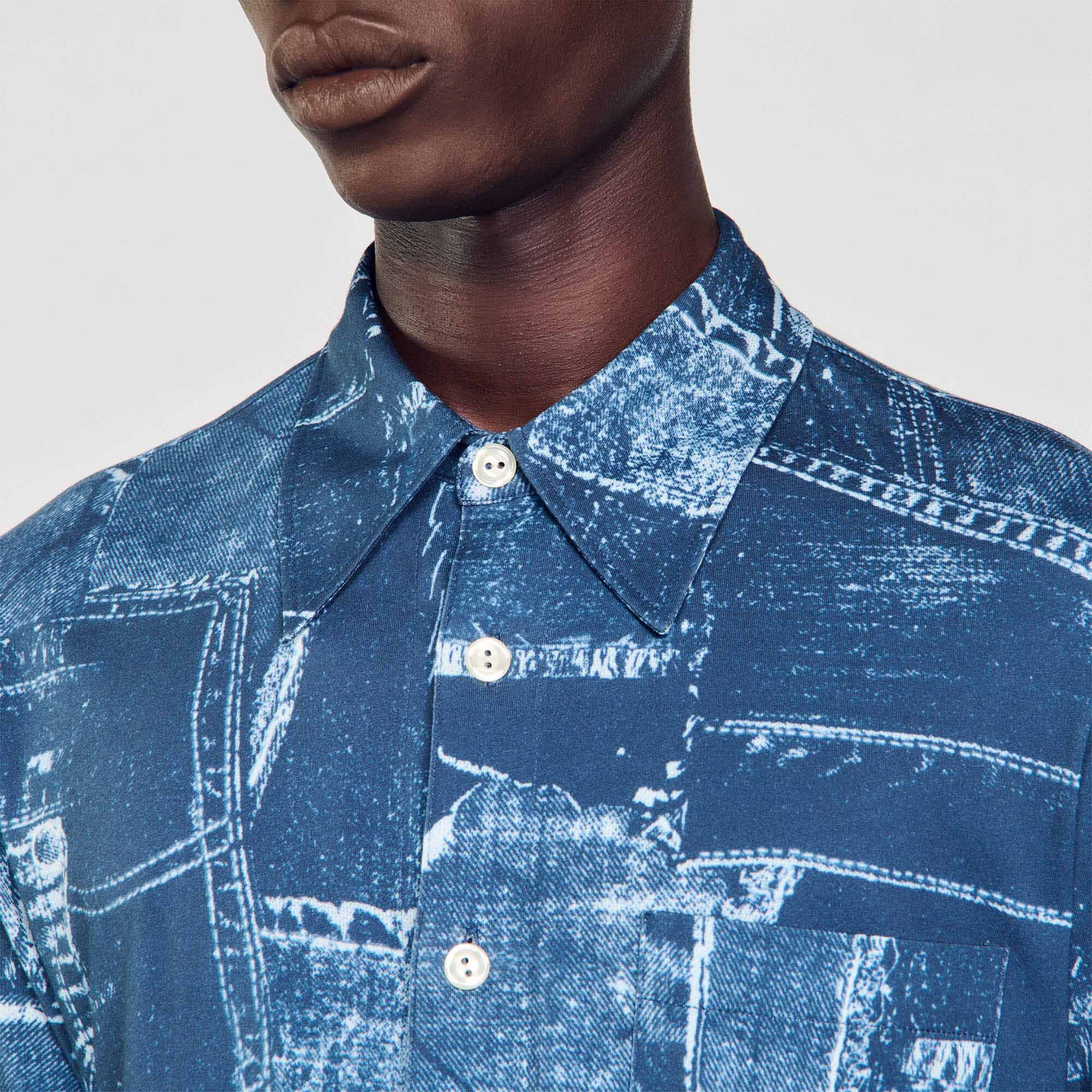 Camicia in cotone con stampa patchwork - Uomo | Sandro