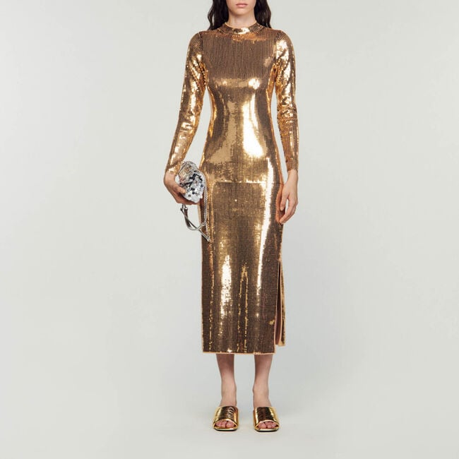 Abito midi con lustrini