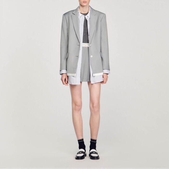 Giacca da tailleur con finiture satinate