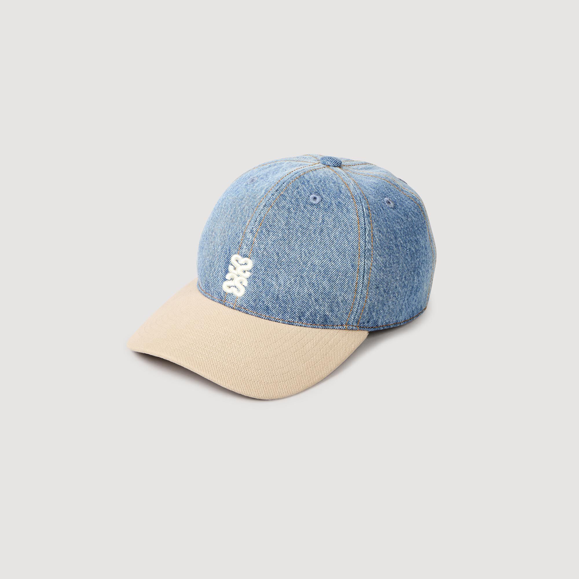 Cappellino in jeans e tela