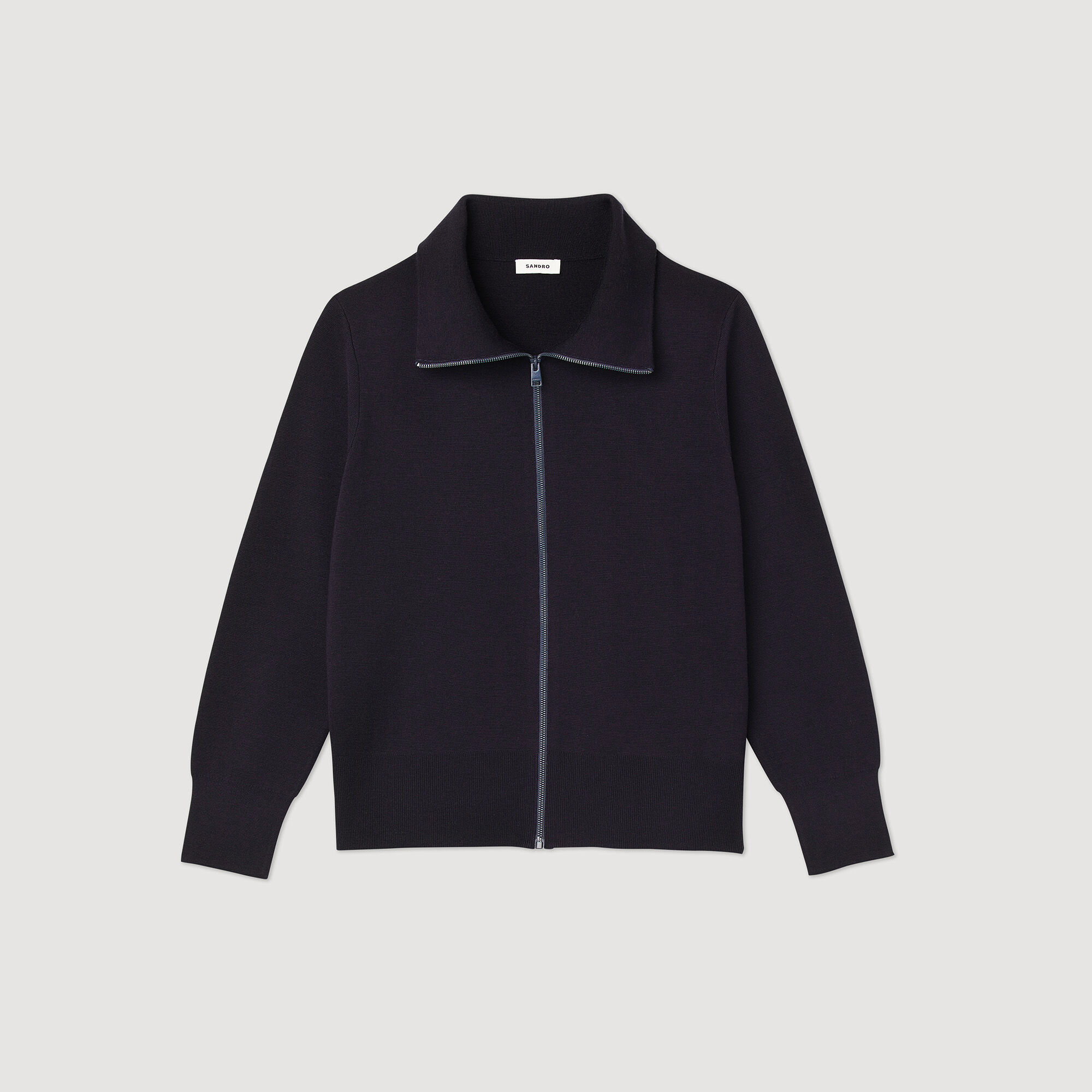 Cardigan in lana con zip