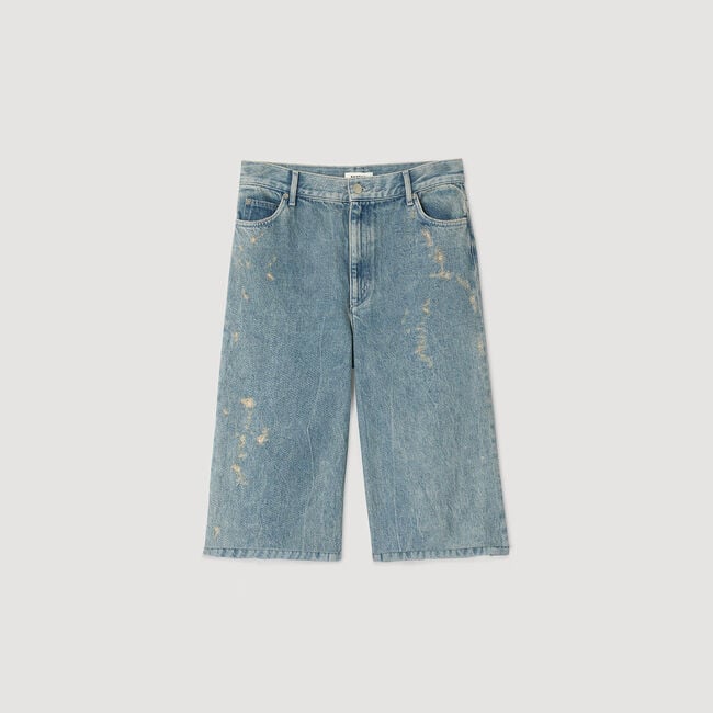 Bermuda jeans effetto stropicciato Bermuda jeans effetto stropicciato