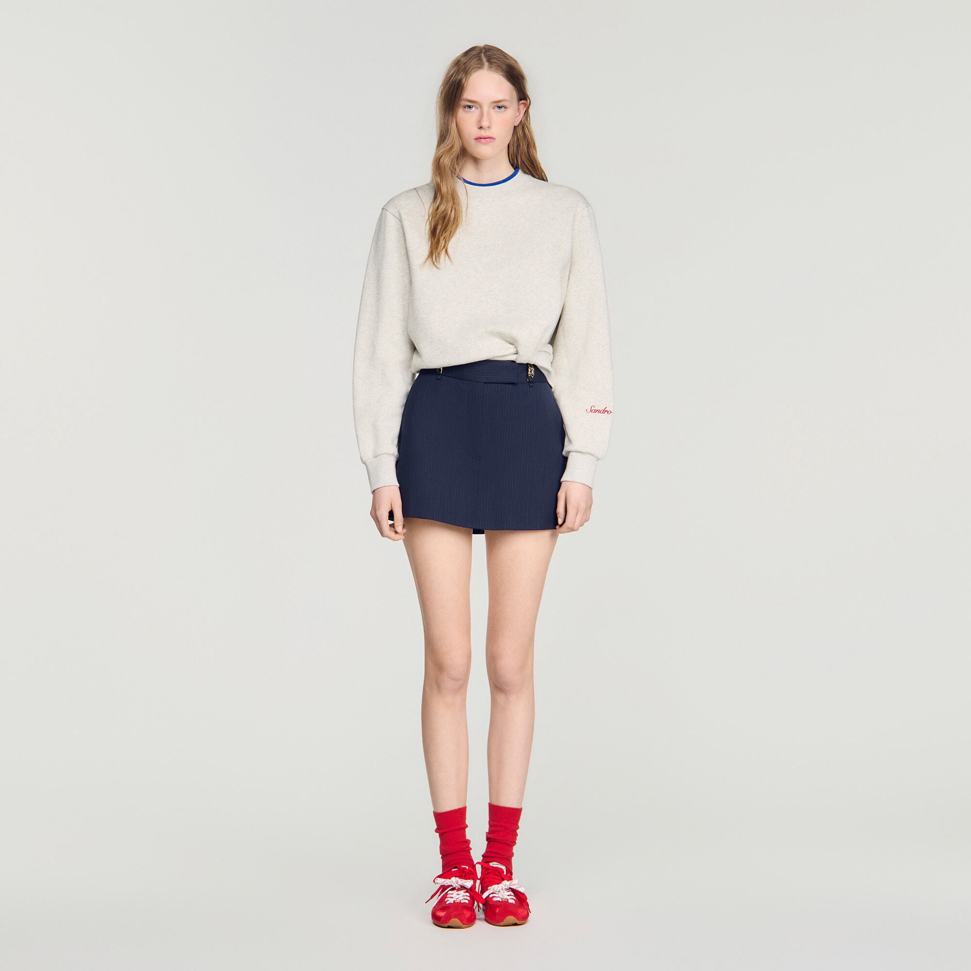 Skorts a righe in lana