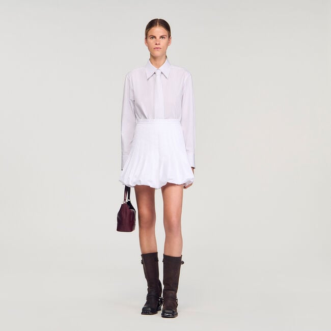 Camicia a righe con cravatta staccabile