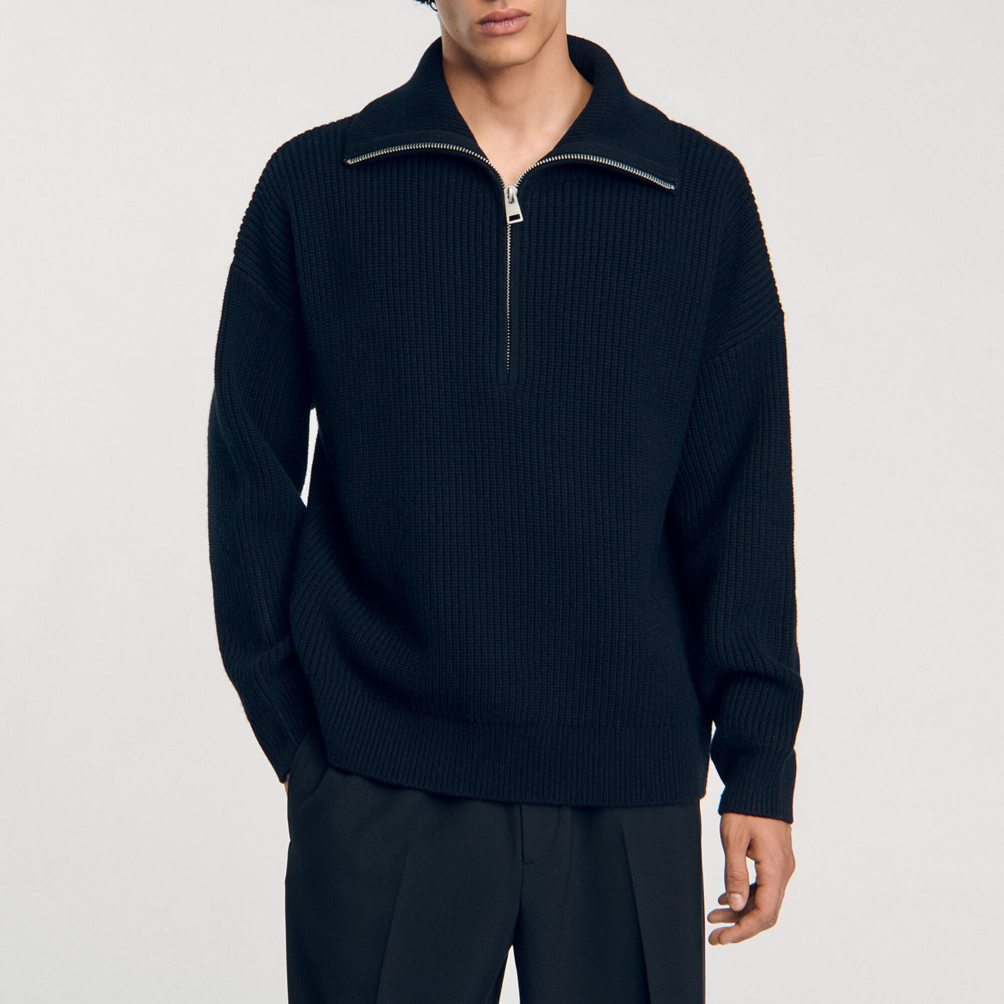 Maglione con collo con zip - Uomo | Sandro