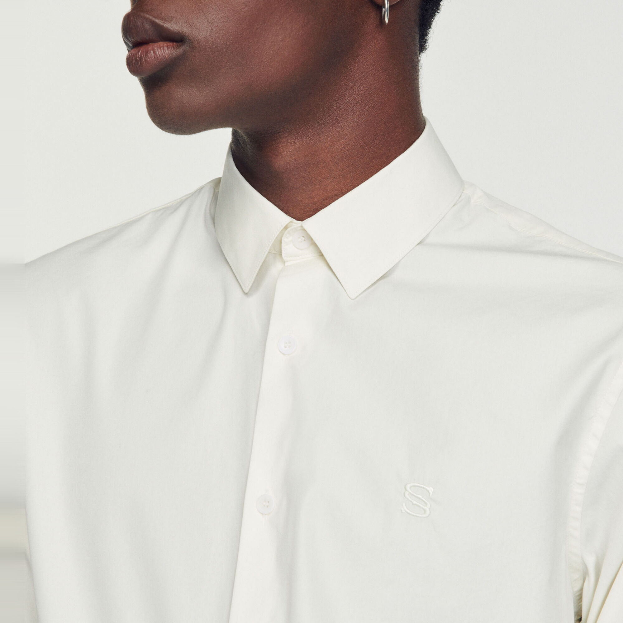 Camicia in cotone con ricamo iconico