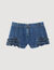 Shorts in denim con volant