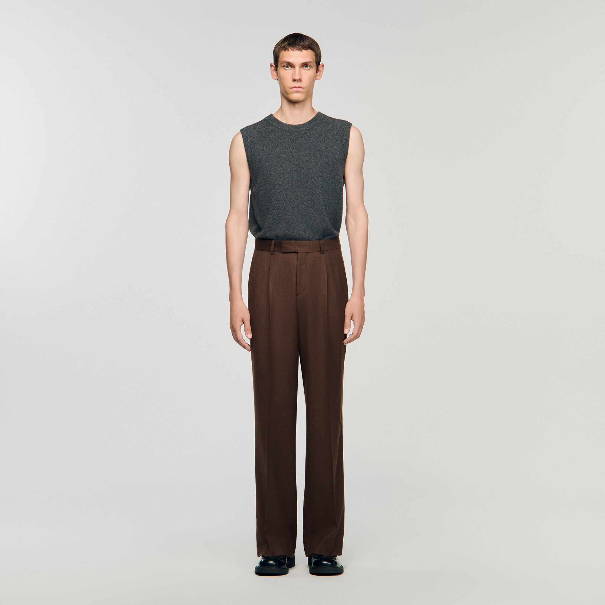 Pantaloni larghi in lana