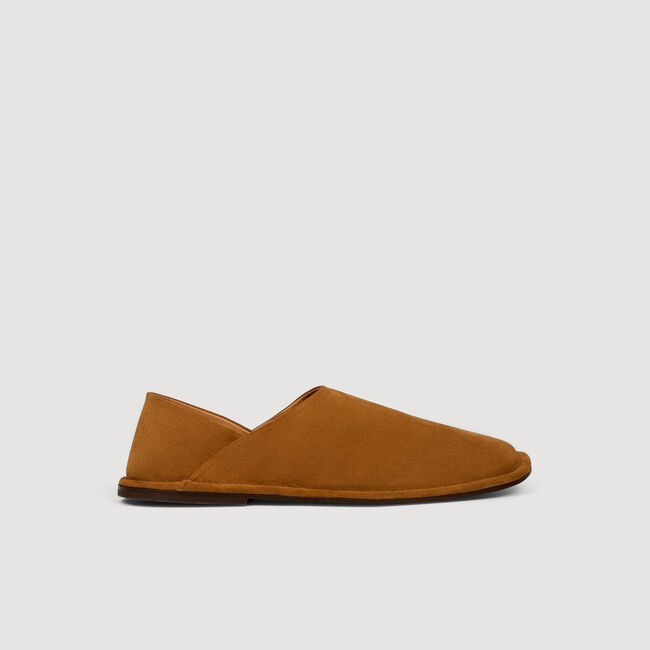 Slippers in crosta di pelle
