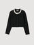 Cardigan con colletto con perline