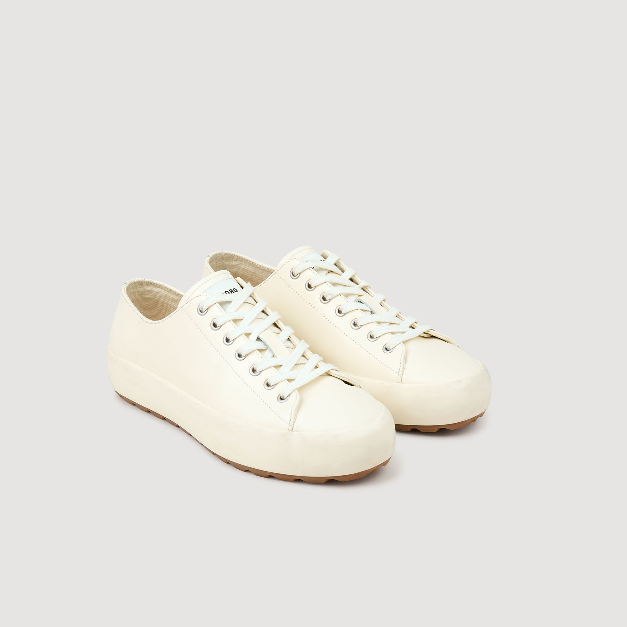 Sneakers basse in crosta di pelle