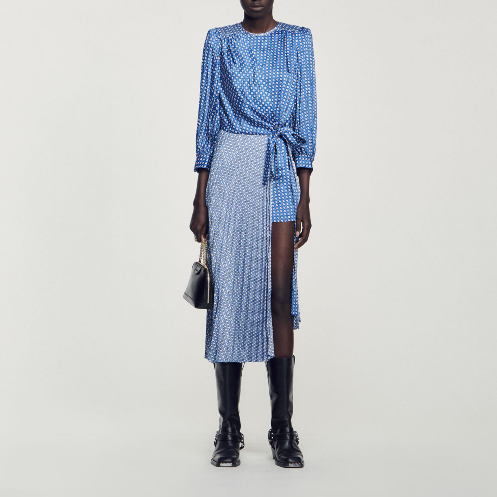 Abito lungo con stampa cravatta