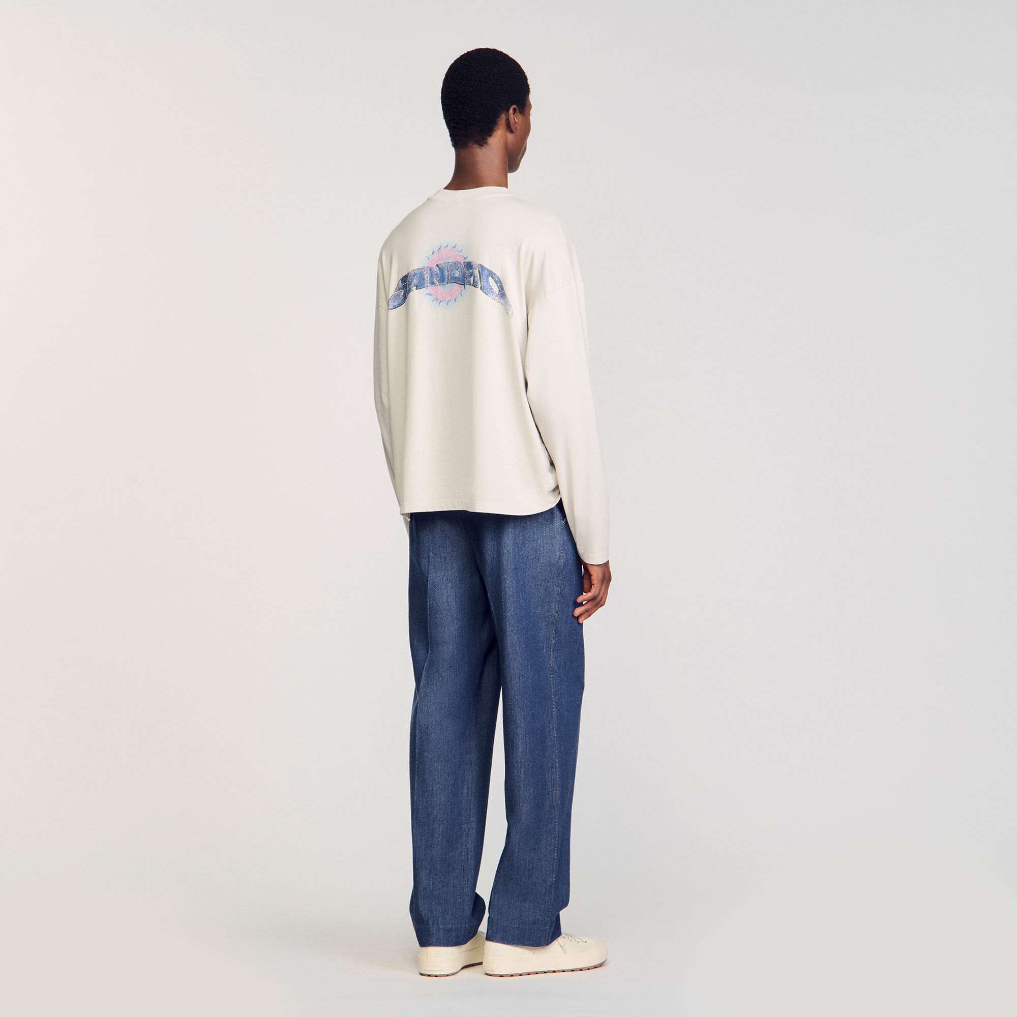 T-shirt con stampa a sole