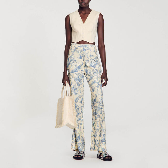 Pantaloni con stampa a fiori