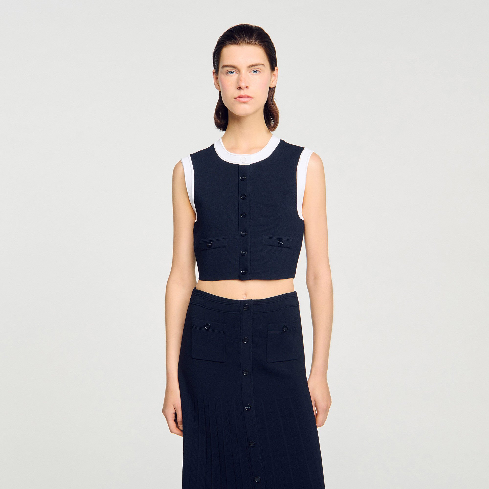Gilet corto bicolore