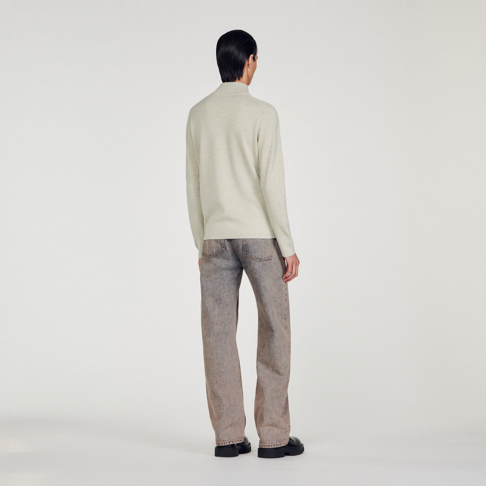 Maglia in lana con collo con zip