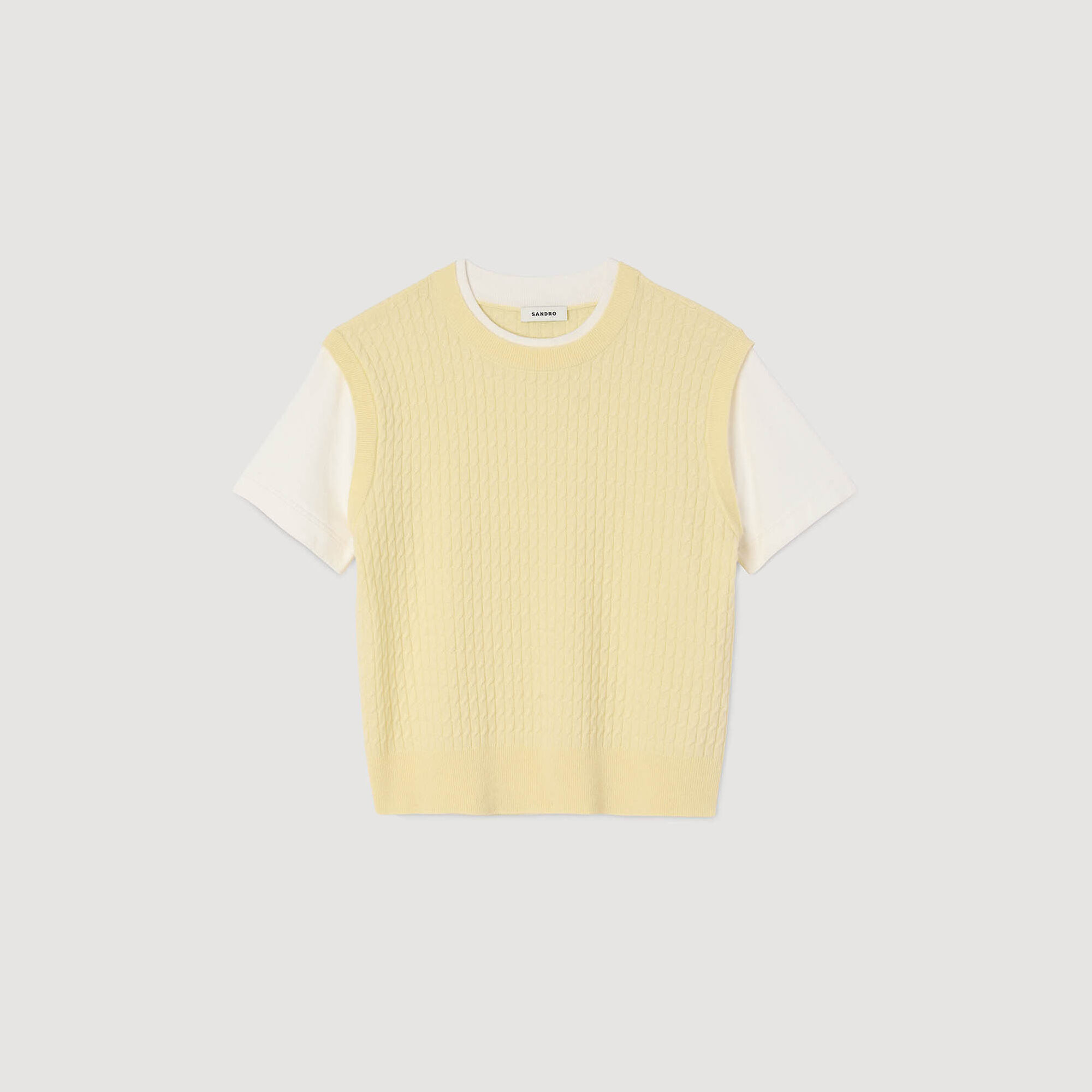 Maglione in maglia bimateriale