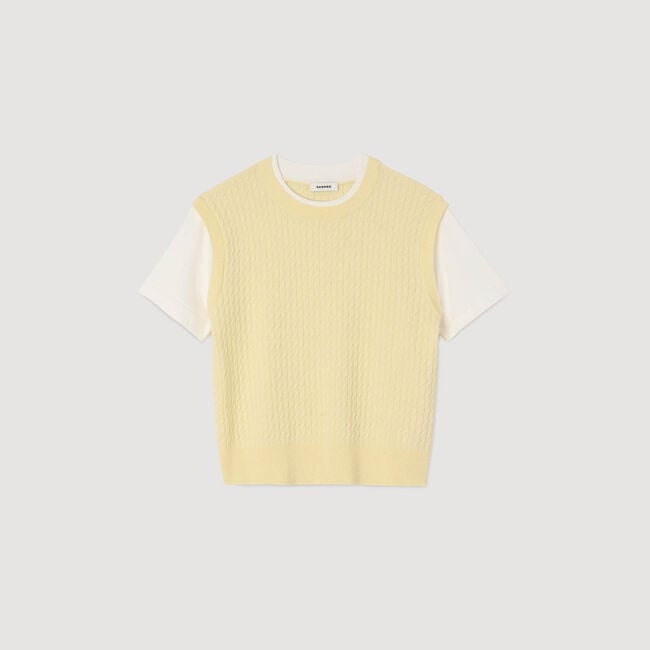 Maglione in maglia bimateriale