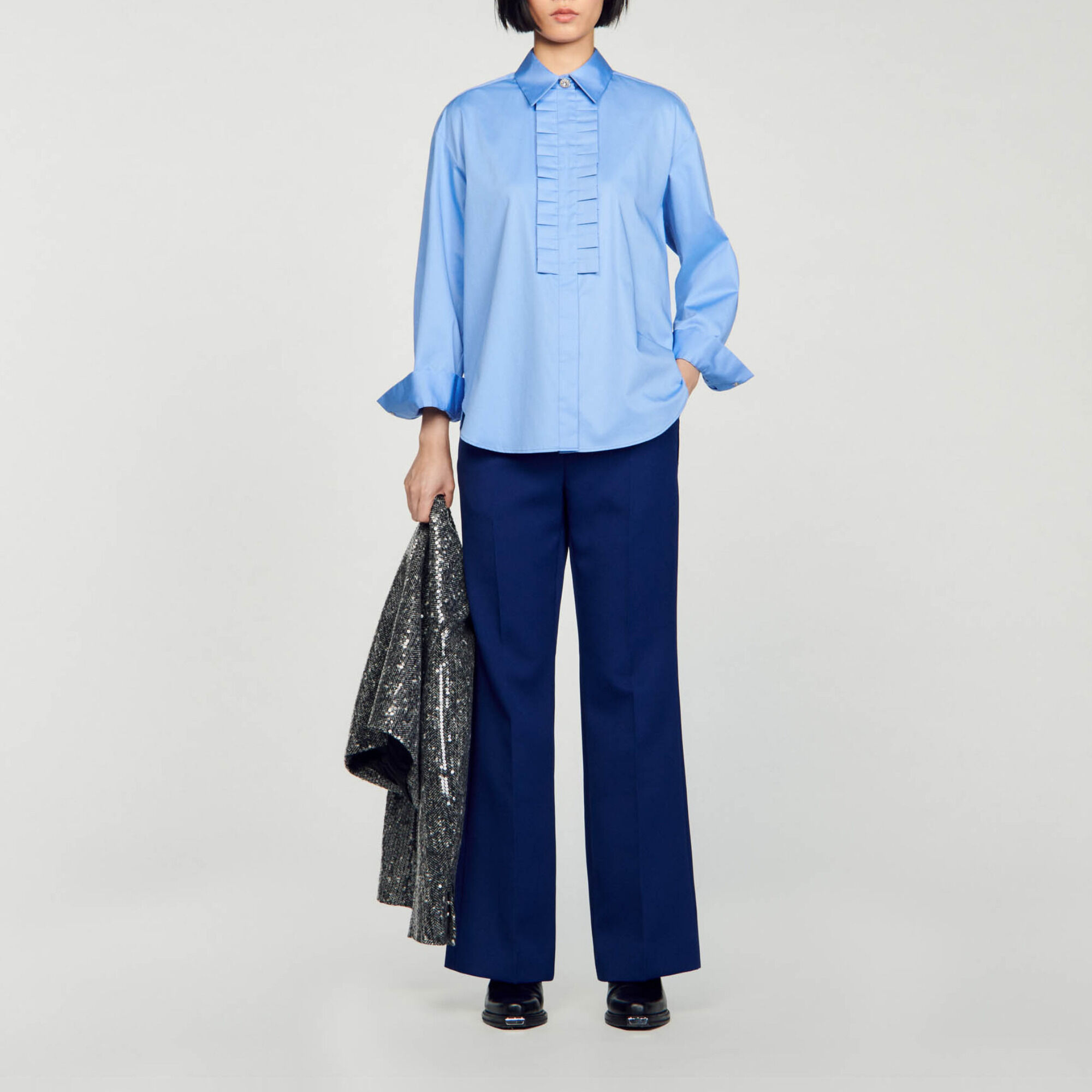 Camicia con jabot top
