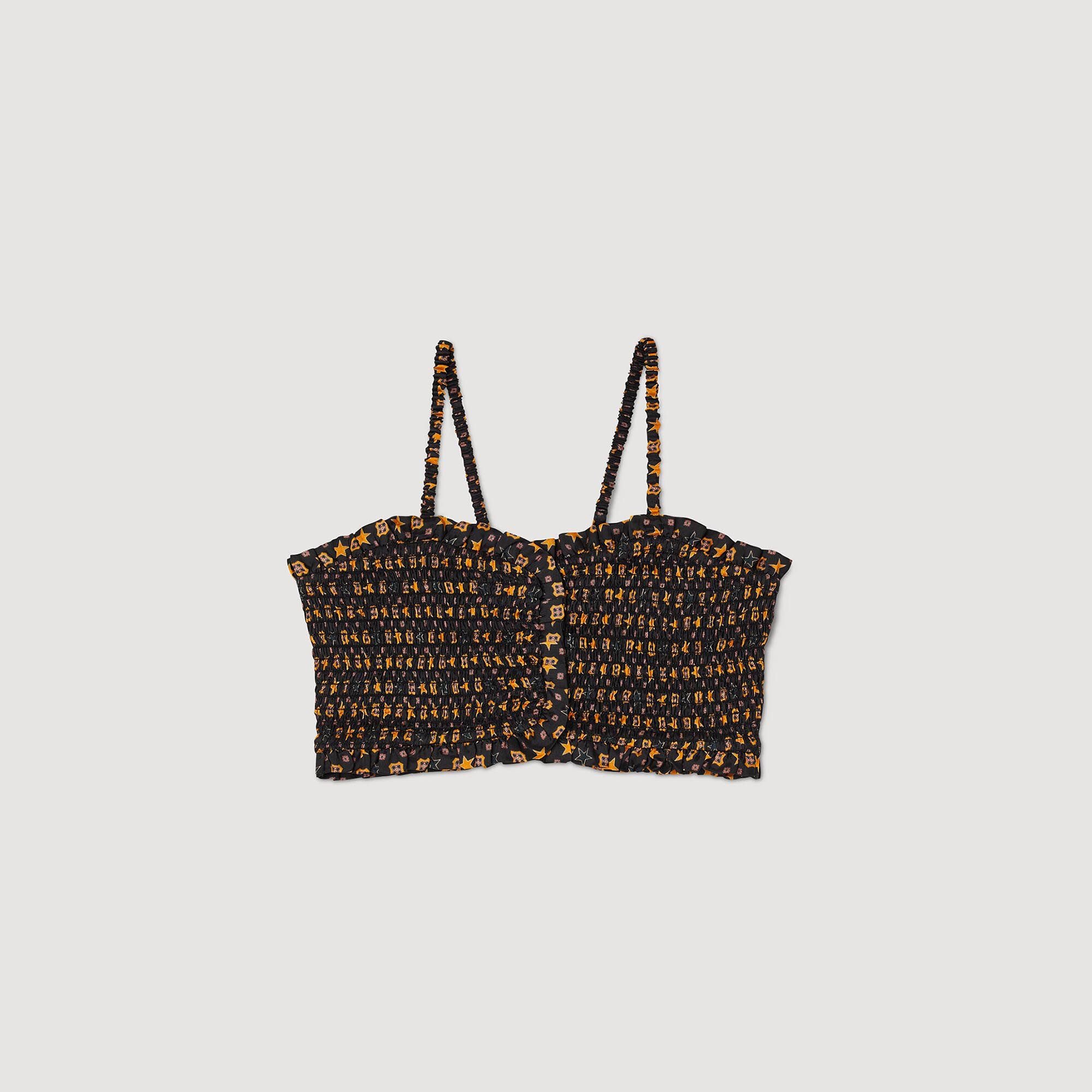 Top corto a punto smock