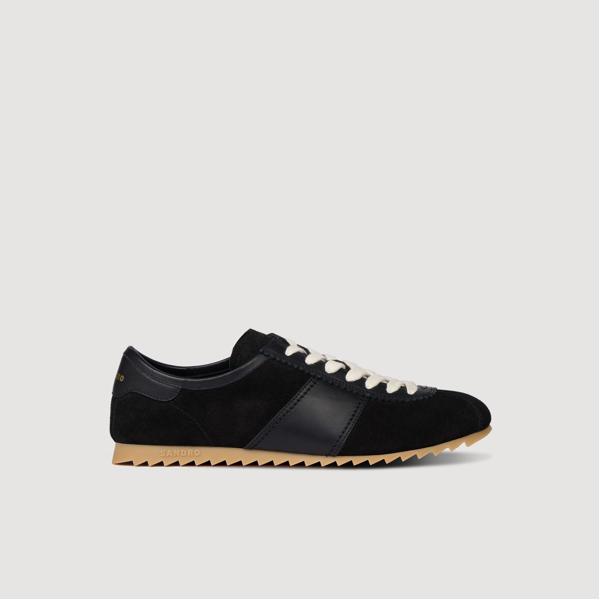 Sneakers basse in pelle e camoscio