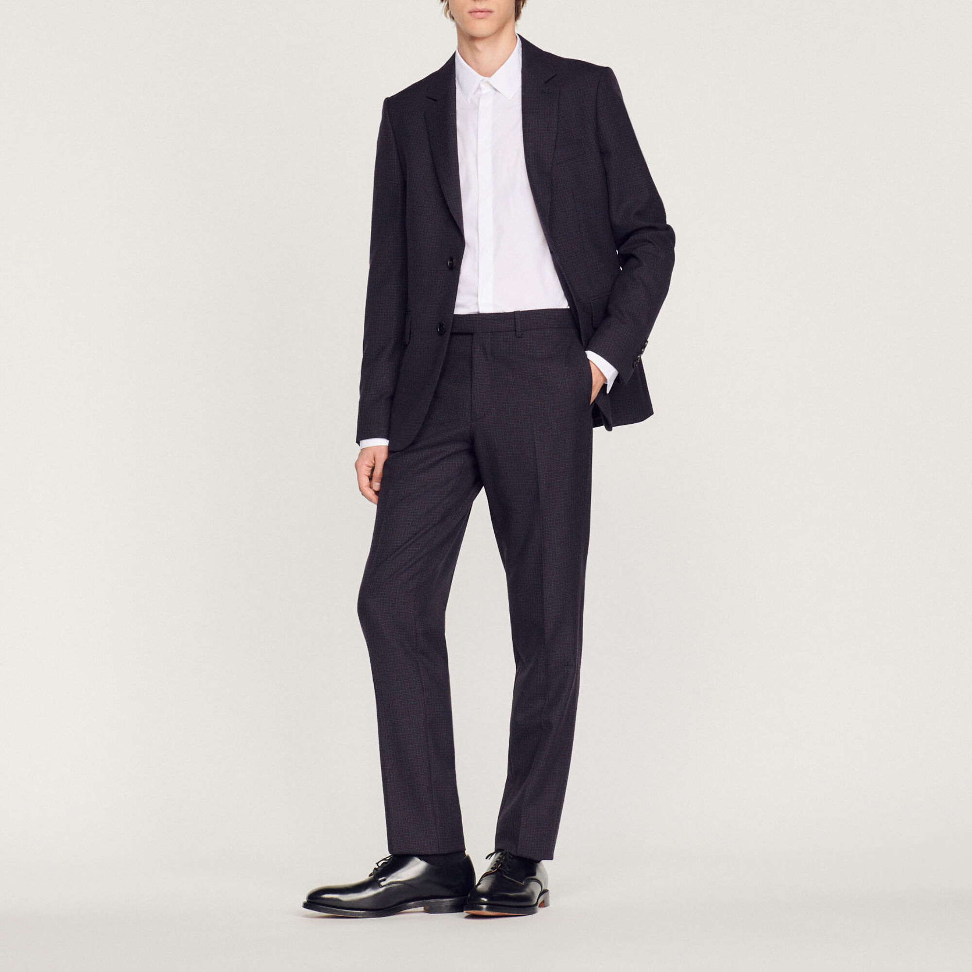 Pantaloni da completo in lana vergine