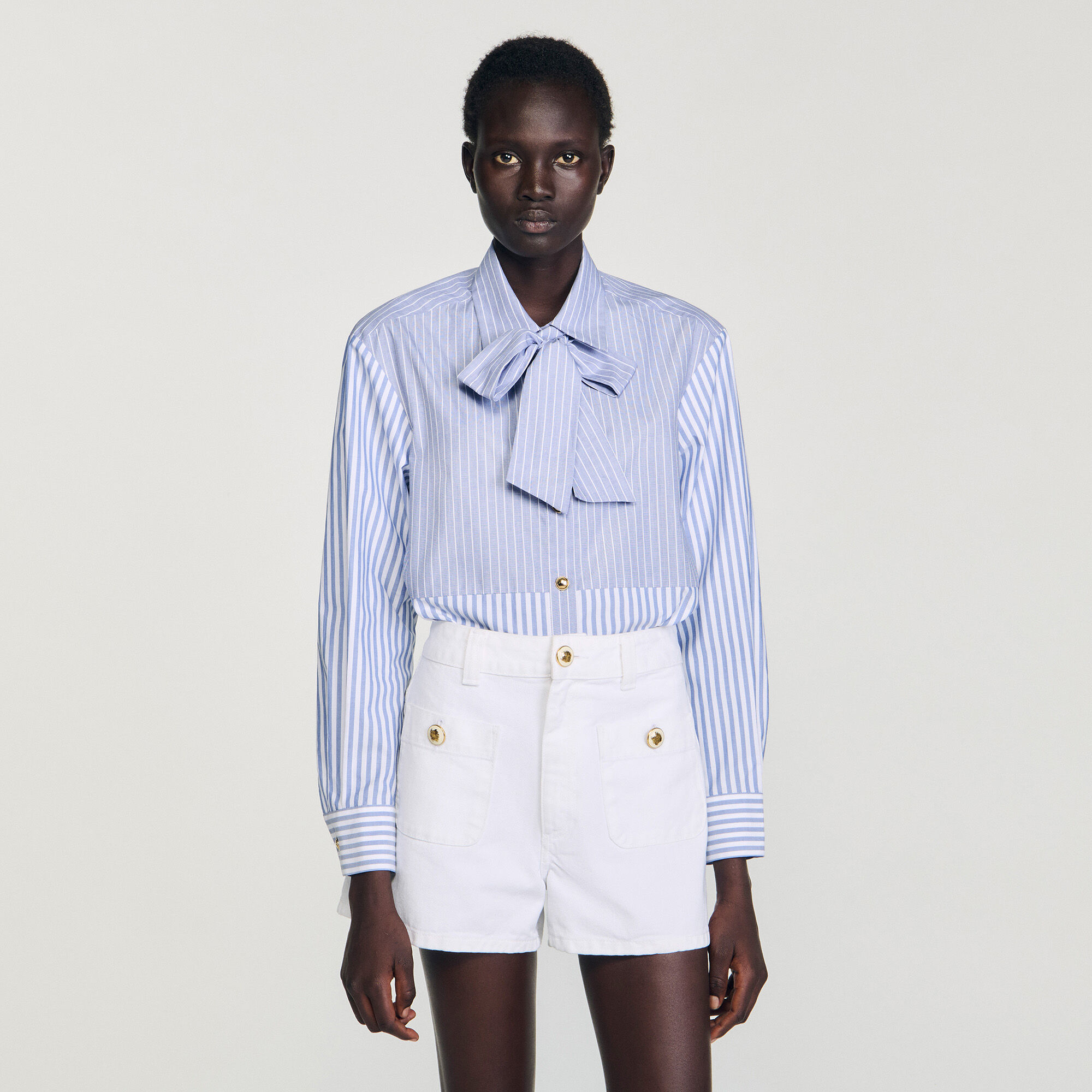Camicia cravatta a righe