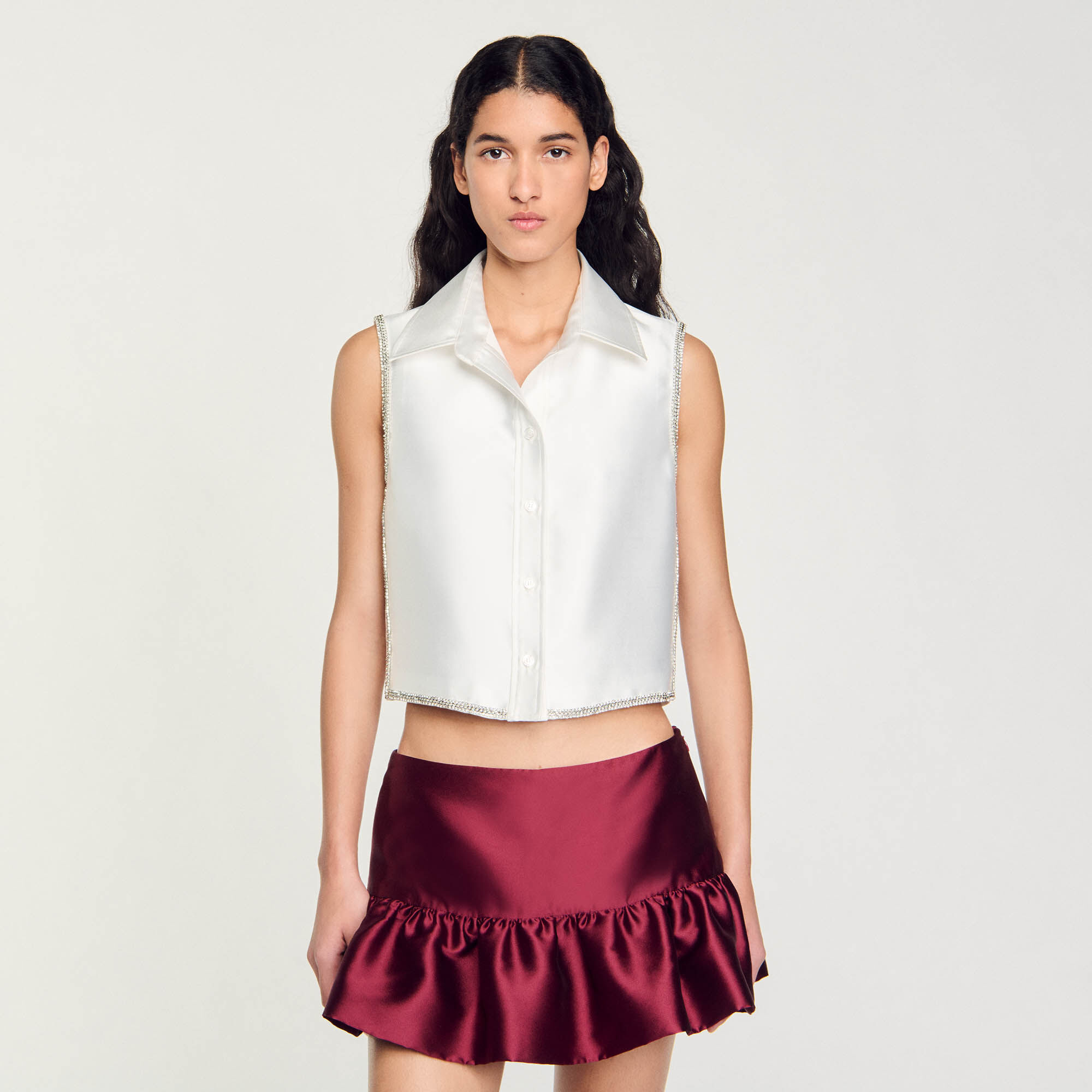 Camicia corta glitterata