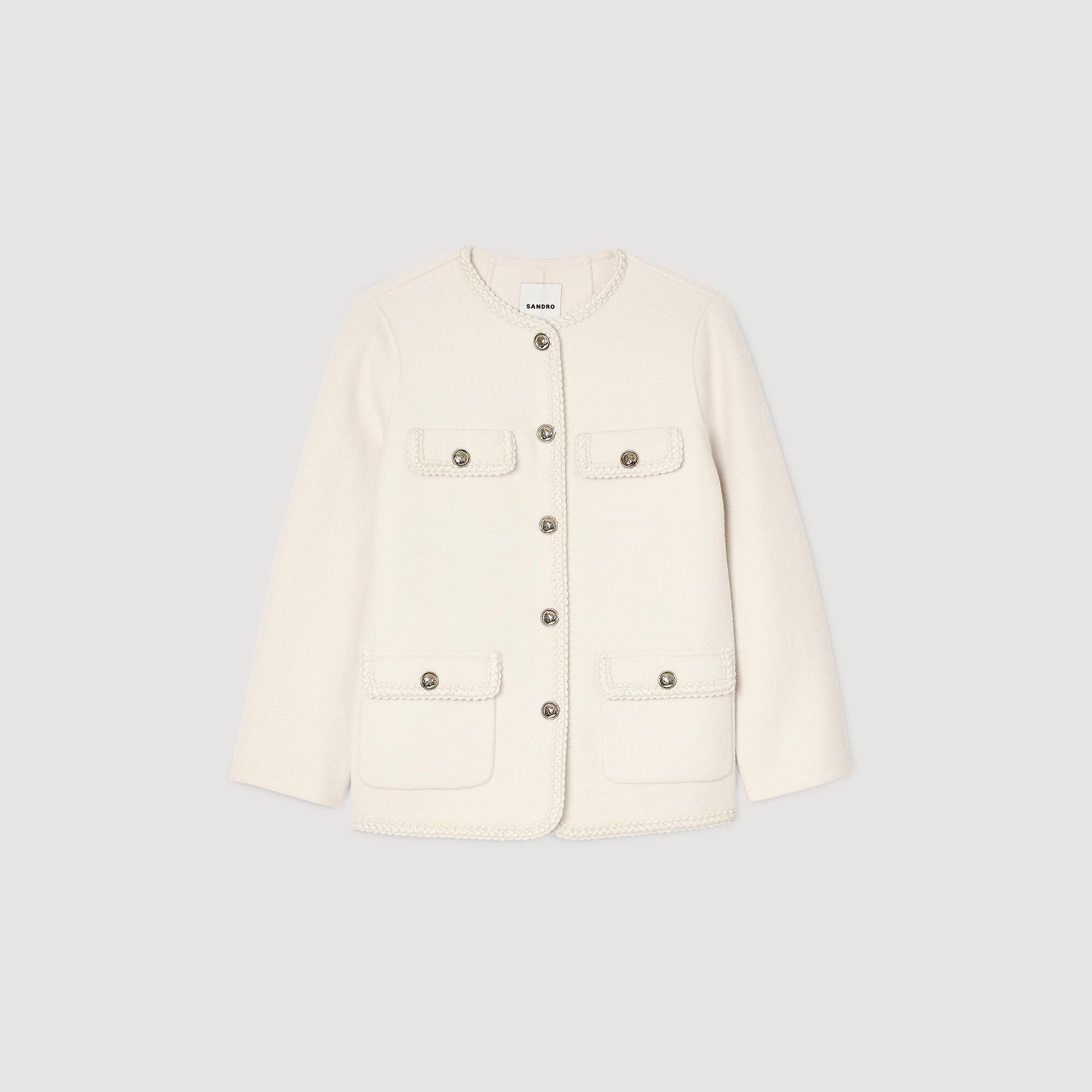 Cappotto con finiture intrecciate