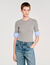 Maglione a maniche corte contrasto