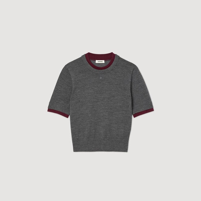Maglione corto bicolore