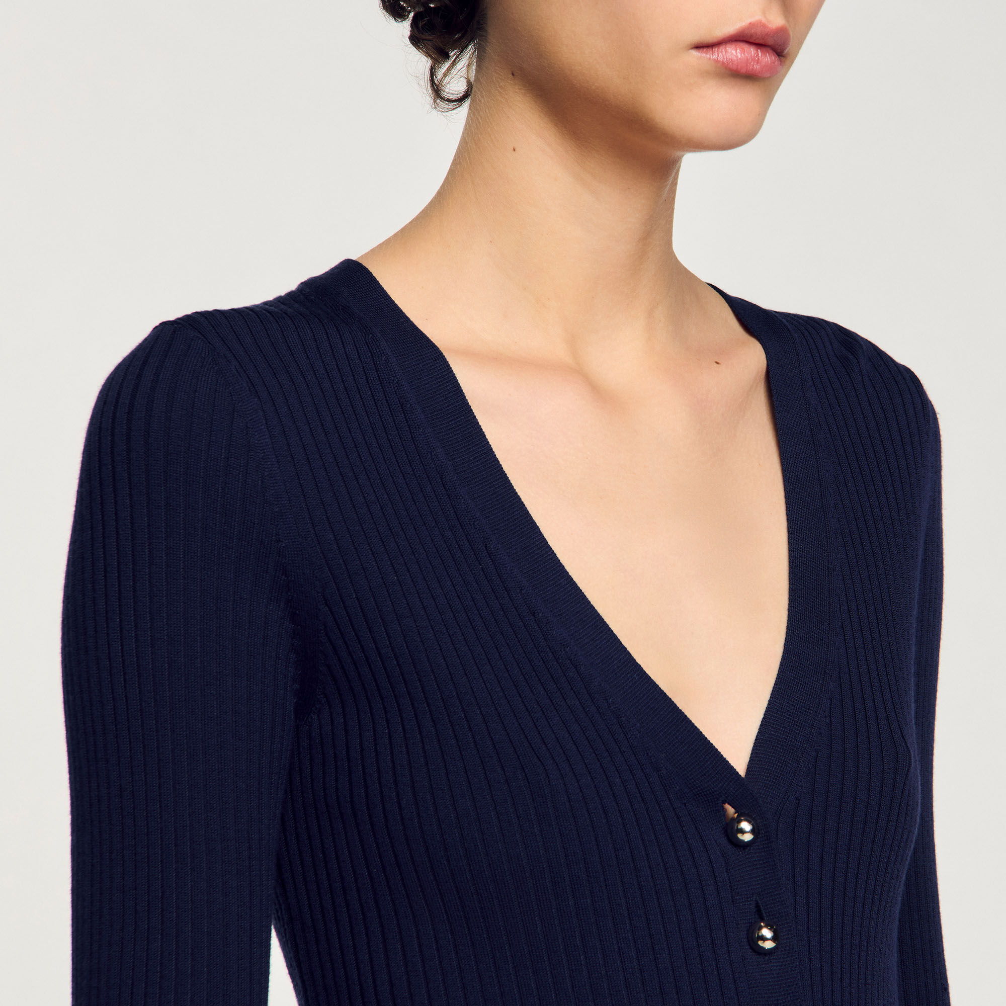 Cardigan in maglia a coste