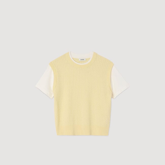 Maglione in maglia bimateriale