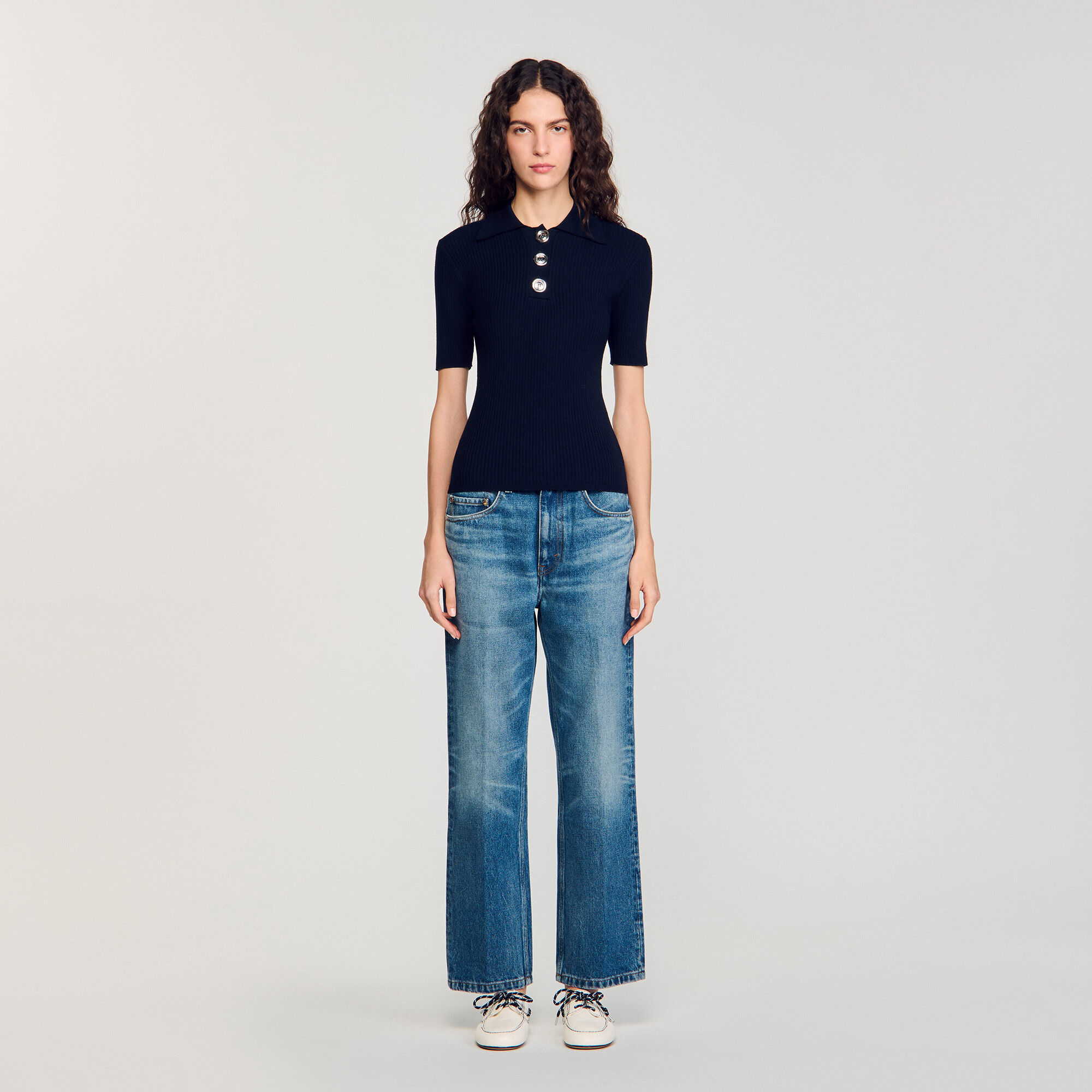 Maglione con colletto a polo