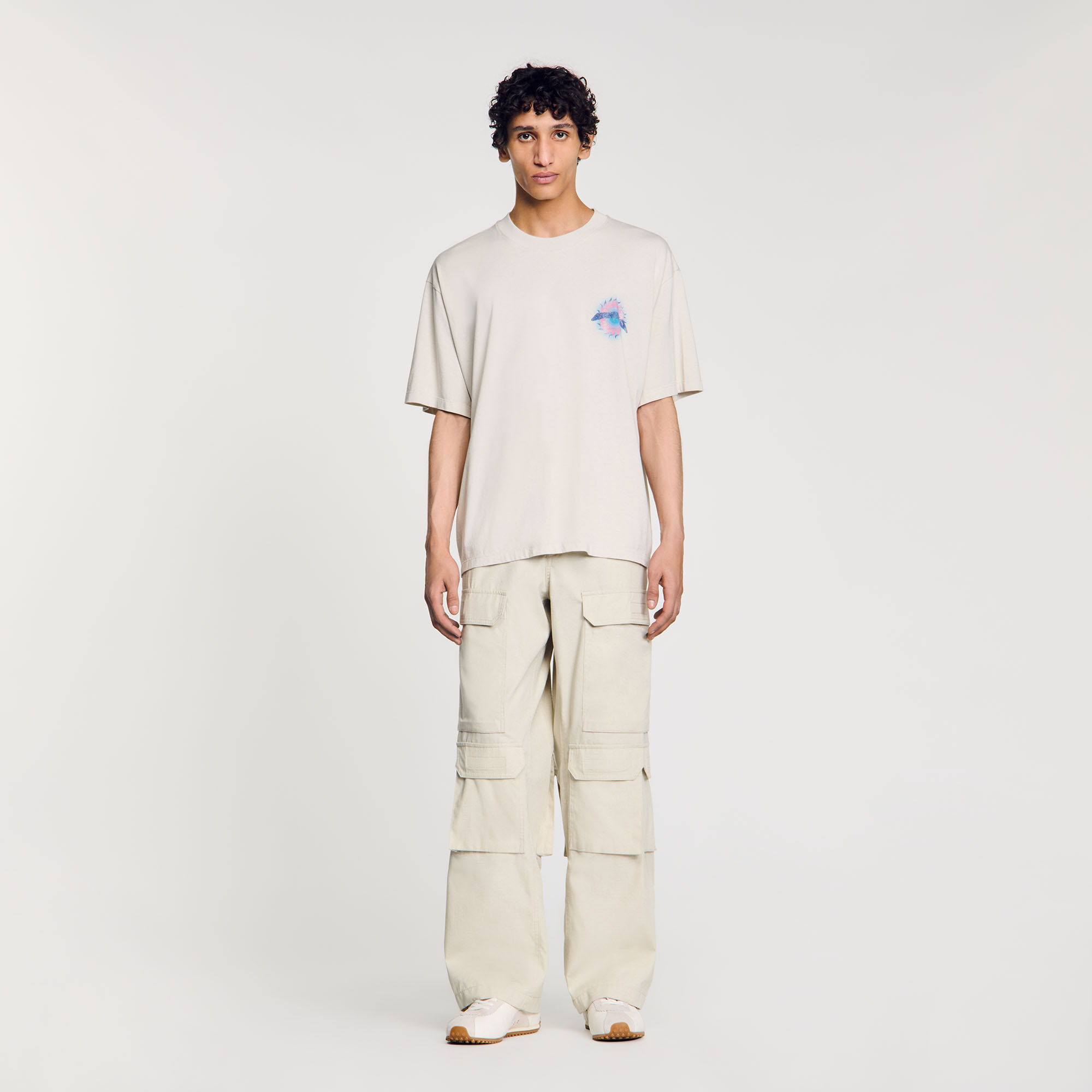 T-shirt con stampa a sole