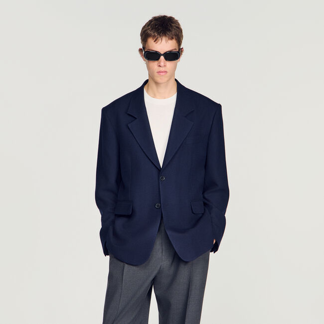Giacca oversize in lana vergine - Uomo | Sandro