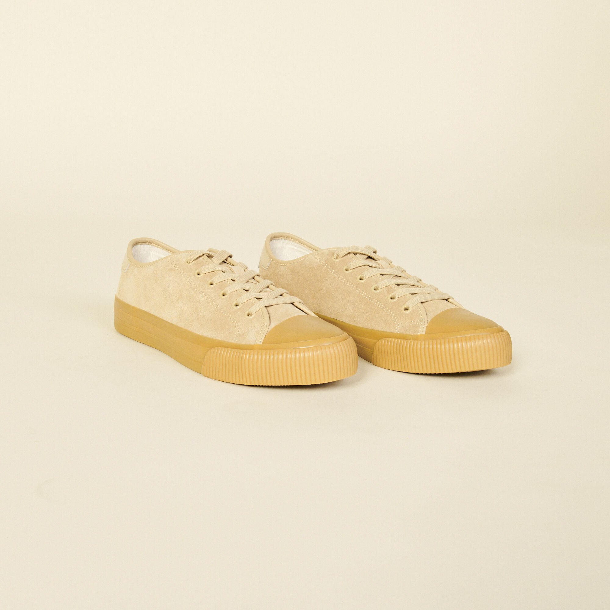 Sneaker bassa in crosta di pelle