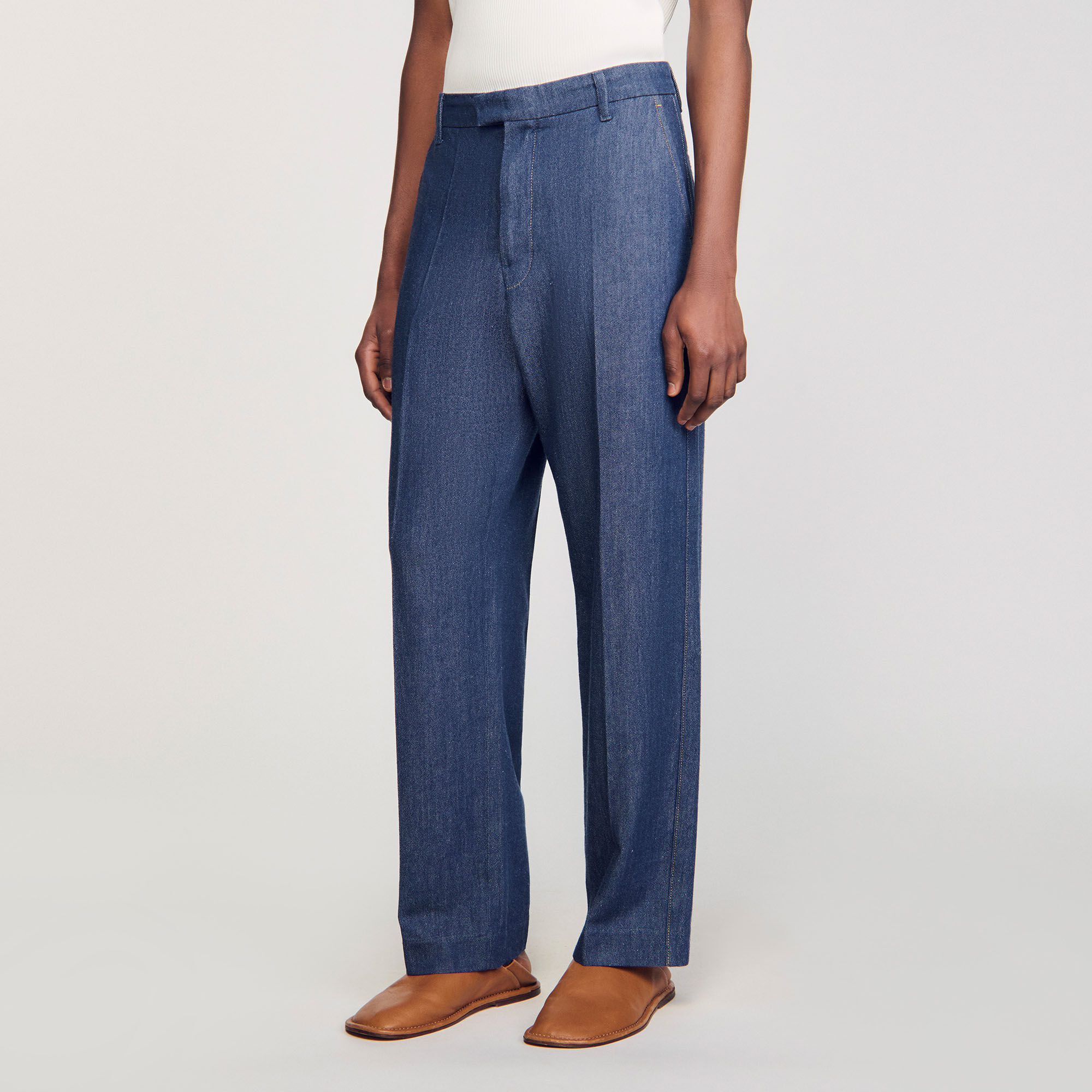 Pantaloni in chambray