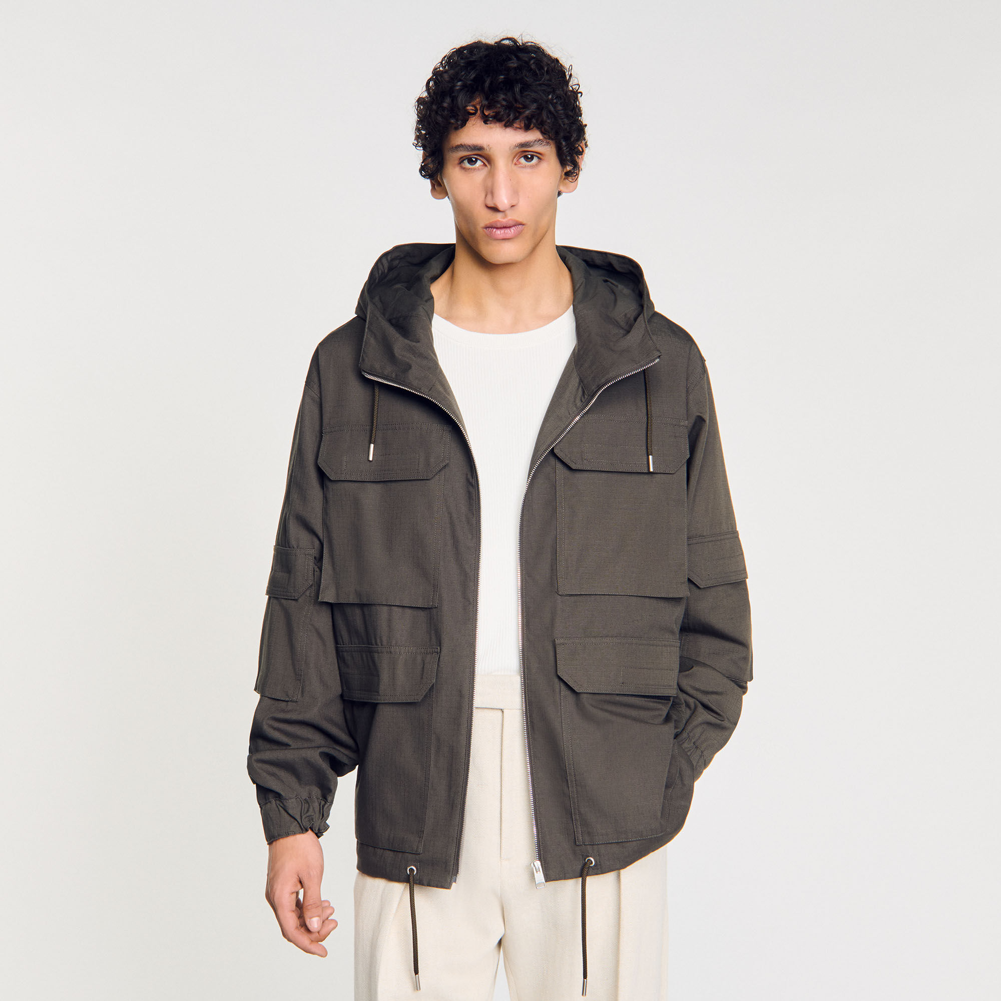Parka militare con cappuccio