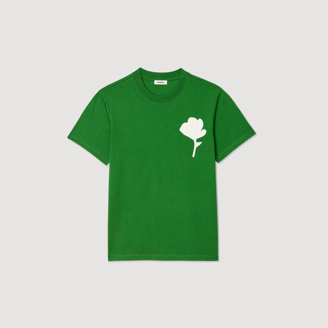 T-shirt con inserto a fiore