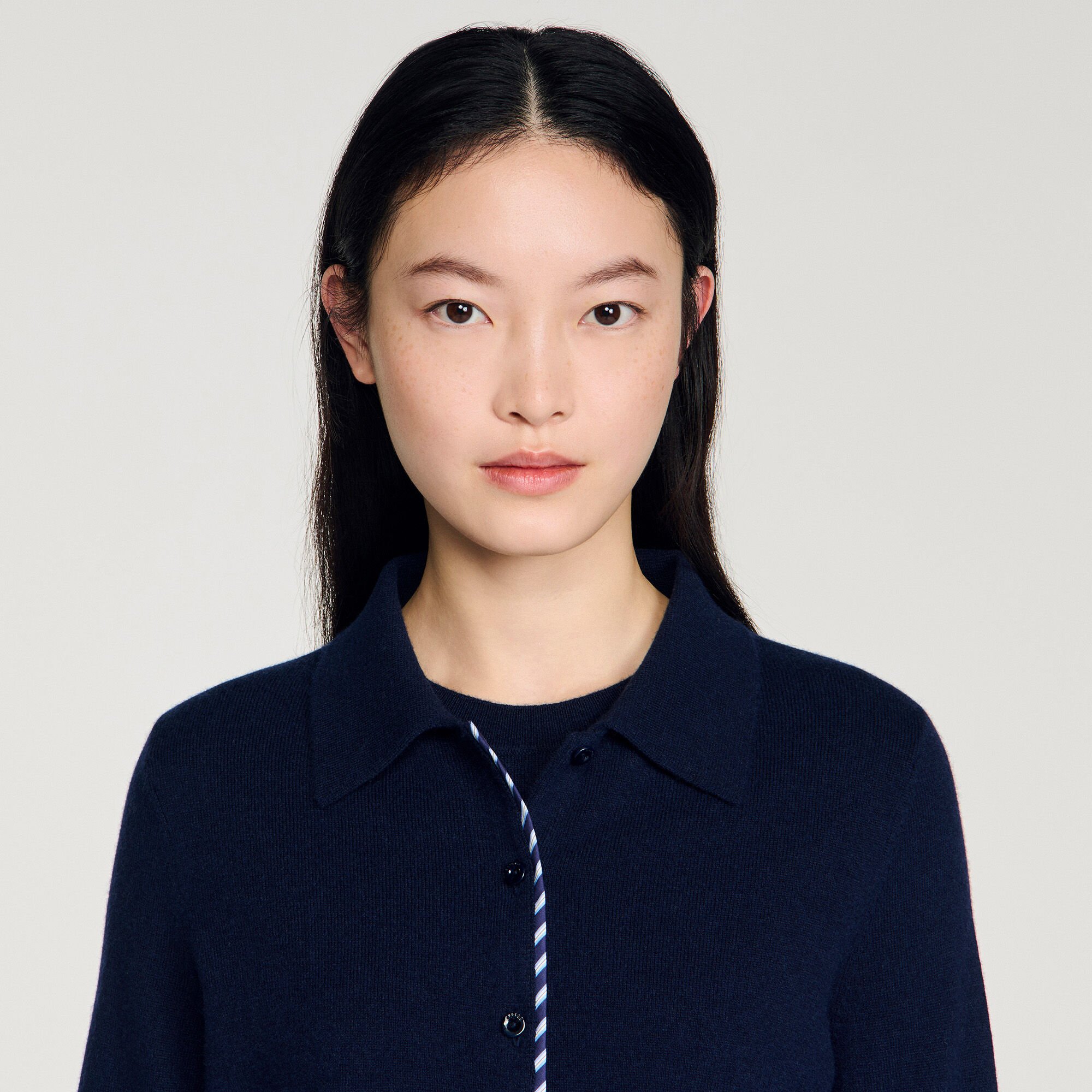 Cardigan a righe lana e cachemire